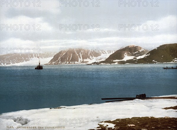 The Bay of the Danes, Spitsbergen, Norway, c. 1895, Historical, digitally restored reproduction from a 19th century original, Record date not stated, Europe
