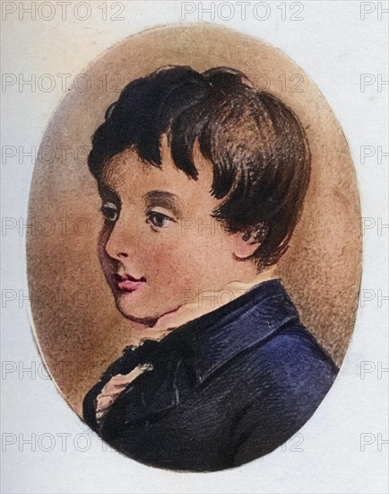 Charles Stewart Parnell, 8 years old, 1846-1891, Irish patriot and politician, Historical, digitally restored reproduction from a 19th century original, Record date not stated