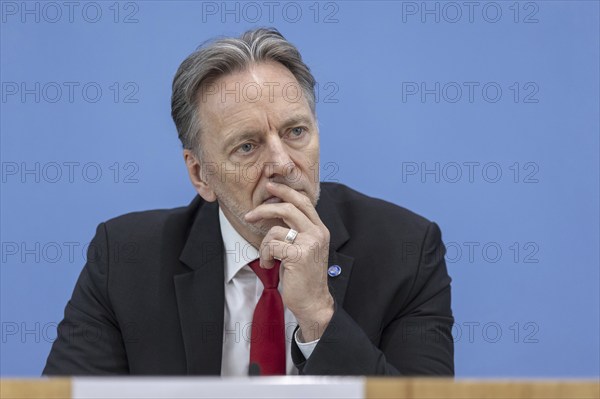 Holger Münch, President of the Federal Criminal Police Office, recorded at the Federal Press Conference on the presentation of the 2023 police crime statistics in Berlin, 9 April 2024