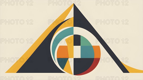 Minimalist illustration as symbol depicting the concept of human victory in vibrant colors, AI generated
