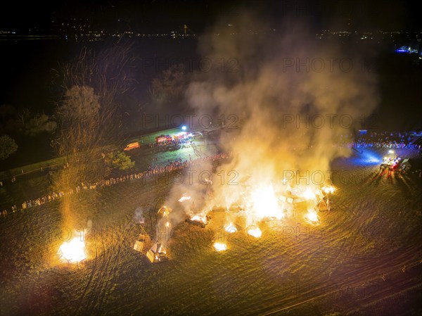 Fiery Finale Grande on the Elbe meadows, Radebeul Autumn and Wine Festival, Radebeul, Saxony, Germany, Europe