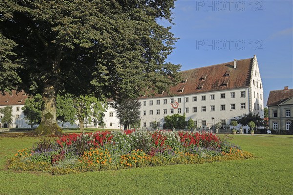 Building with wine bar and baroque garden, monastery, castle, Salem, Lake Constance region, Baden-Württemberg, Germany, Europe