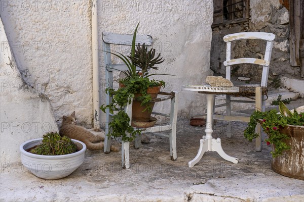The village of Kritsa, with just under 1300 inhabitants, a mountain village with narrow streets in the east of the island of Crete