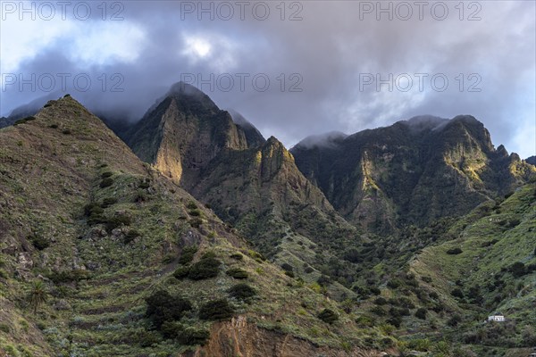 Landscape in the valley of Hermigua, La Gomera, Canary Islands, Spain, Europe