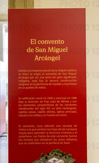 Spanish colonial exhibition from The Convent of San Miguel Arcangel, Palacio Canton Merida, Yucatan State, Mexico, Central America