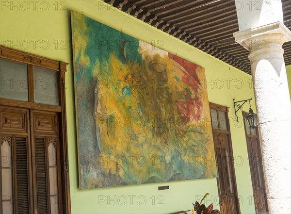 Mexico's Eternal Struggle' painting by Fernando Castro Pacheco, Palacio de Gobierno, Merida, Yucatan State, Mexico, Central America