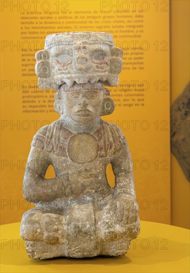 'Idolos' exhibition anthropomorphic figure, Palacio Canton palace anthropology museum, Merida, Yucatan State, Mexico, Central America
