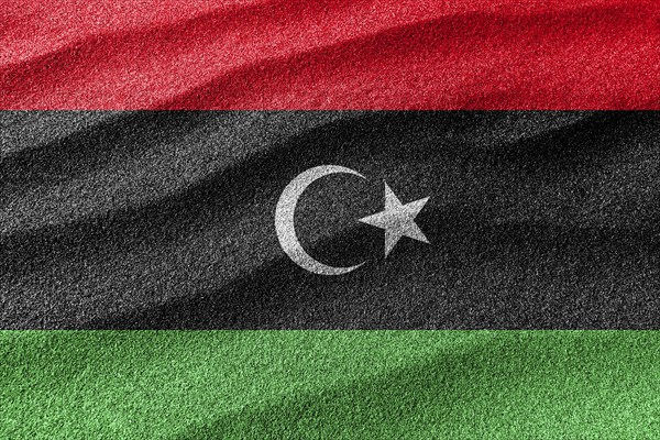 Libya sand flag, national flag sand background