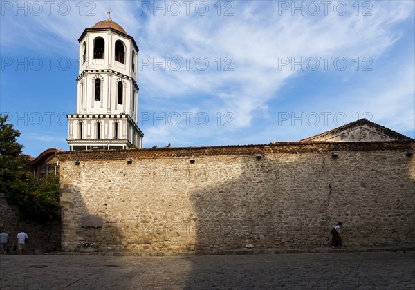 View of the bell tower of the church of St. Konstantin and Elena Church. Plovdiv, Bulgaria, Europe