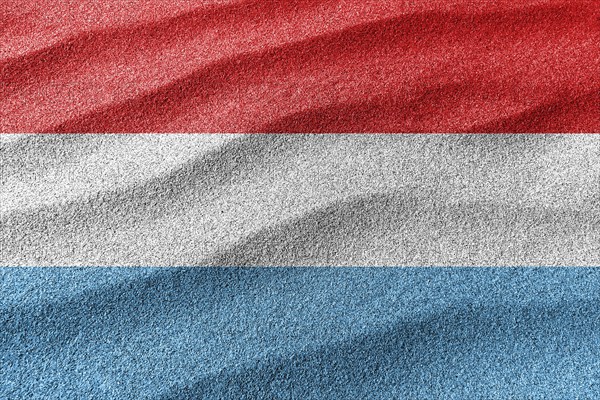 Luxembourg sand flag, national flag sand background