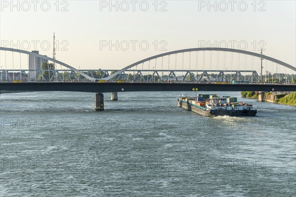 The Rhine between Strasbourg and Kehl seen from the garden of the two banks. Bas-Rhin, Collectivite europeenne d'Alsace, Grand Est