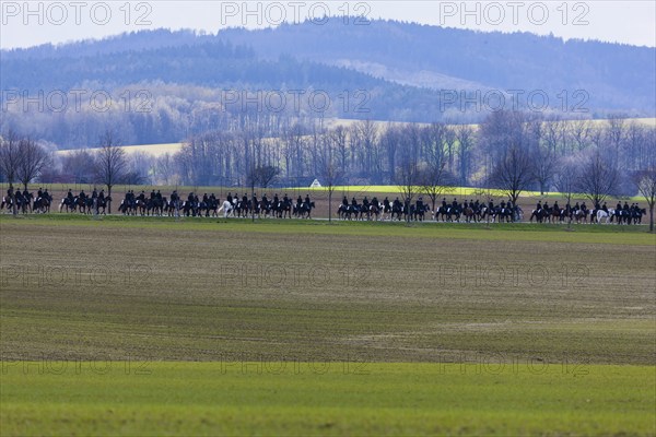 Every year at Easter there are about 5 processions in Lusatia, each with about 200 riders. The Catholic Church continues old Sorbian rites here. Thousands of spectators watch the impressive cavalcades