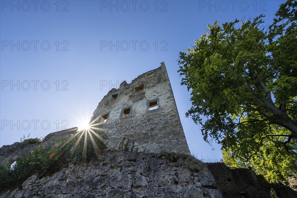 The Altbodman castle ruins on the Bodanrück, Bodman-Ludwigshafen, Constance district, Baden-Württemberg, Germany, Europe