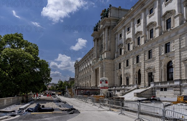Burggarten Vienna, construction site at the Hofburg Imperial Palace, Vienna Austria