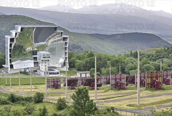 The solar furnace, Four solaire d'Odeillo at Odeillo in the Pyrénées-Orientales, Pyrenees, France, Europe