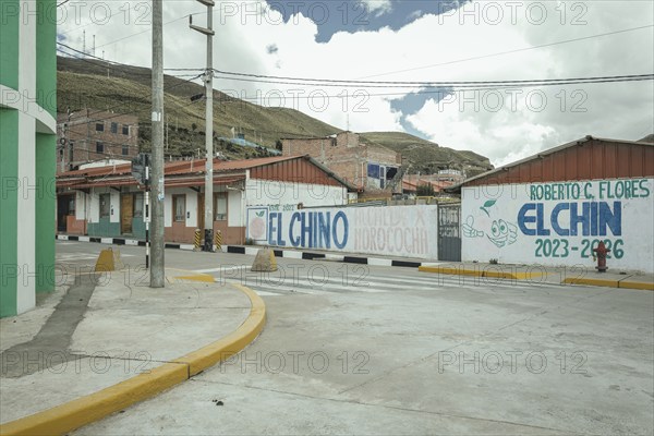 Road in Morococha Nueva, miners' town, built by the Chinalco Group in 2012, Morococha Nueva, Morococha, Peru, South America