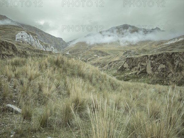 Landscape in the Andean highlands, Curipata, Peru, South America