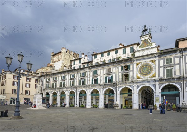 Astronomical clock in Piazza della Loggia, Brescia, Province of Brescia, Italy, Europe