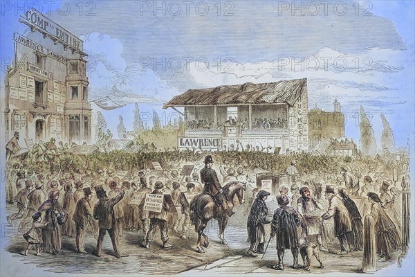 Election campaign at the general election in London around 1869, England, Historic, digitally restored reproduction of a 19th century original, exact original date unknown