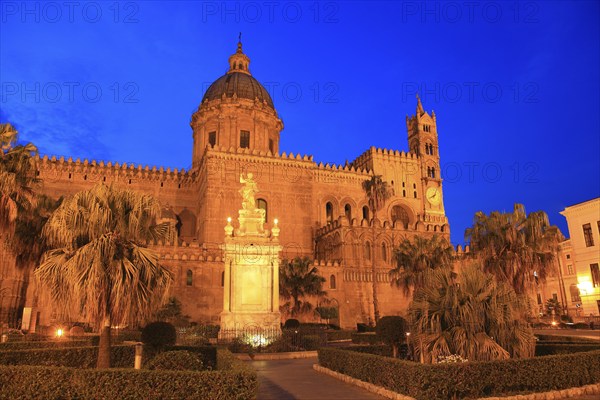 In the old town of Palermo, the Cathedral Maria Santissima Assunta, Roman Catholic Church, Unesco World Heritage Site, Sicily, Italy, Europe