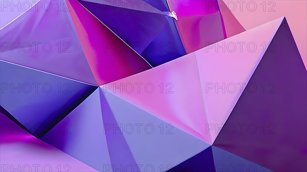 AI generated digital art canvas that comes alive with a fusion of geometric shapes in pink color tones