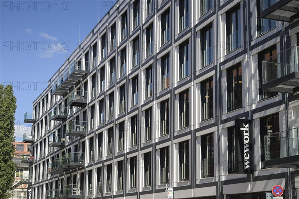 New building, residential building and wework offices, Rotherstraße, Friedrichshain, Friedrichshain-Kreuzberg, Berlin, Germany, Europe