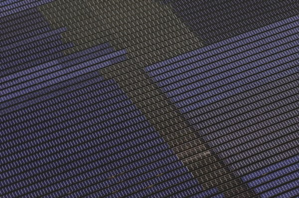 Aerial view of solar installations, taken near Marne, 25/03/2024