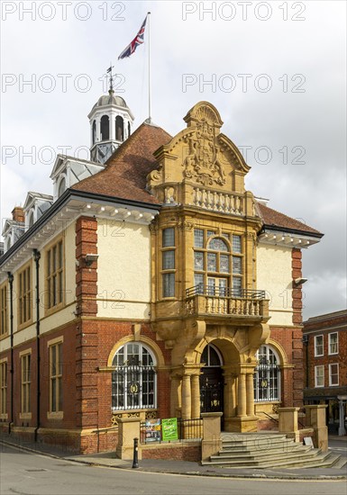 Town Hall building, Marlborough, Wiltshire, England, UK 1902 architect C E Ponting, William and Mary and Renaissance styles