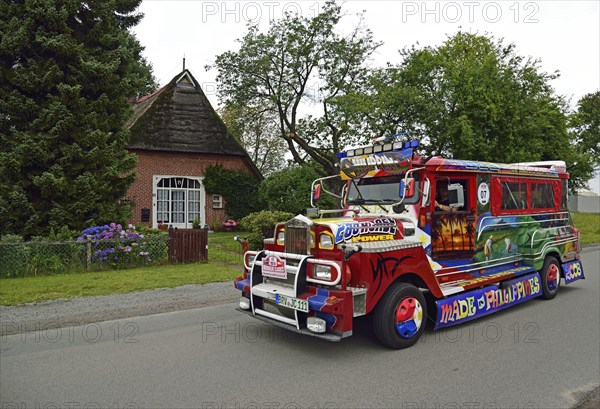 Europe, Germany, Lower Saxony, Lower Elbe Classics, classic car tour, painted small lorry, Made in Phillipines, 2008, Europe