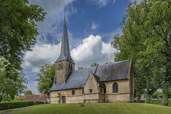 1250 St. Anna's Church, Sint-Annakerk, depicted in the painting The Blind Leading the Blind by Pieter Breughel the Elder at Sint-Anna-Pede, Belgium, Europe