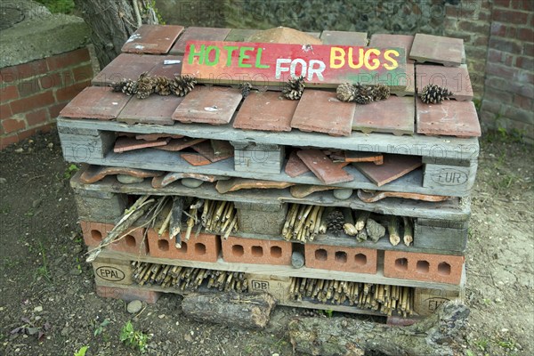 Hotel for bugs, Museum of East Anglian Life, Stowmarket, Suffolk, England, UK now called the Food Museum