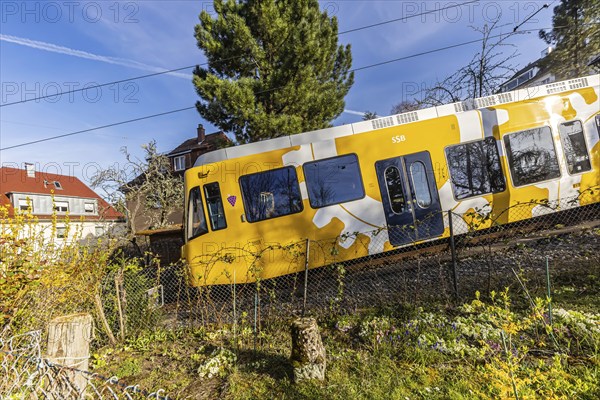 Cog railway of the Stuttgarter Straßenbahnen AG SSB. The railway is popularly known as the Zacke and is a landmark of the city of Stuttgart, Baden-Württemberg, Germany, Europe