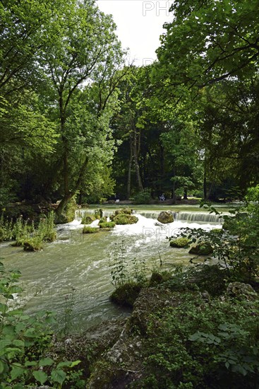 Europe, Germany, Bavaria, Munich, English Garden, City Park between Lehel and Schwabing, Eisbach, Barrage, Europe