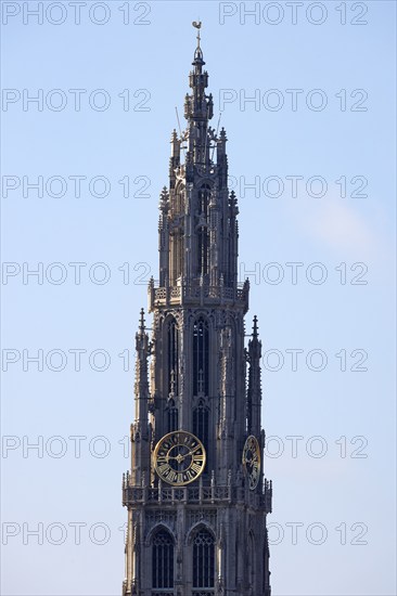 Tower of the Cathedral of Our Lady, Onze-Lieve-Vrouwekathedraal, Gothic, UNESCO World Heritage Site, Antwerp, Belgium, Europe