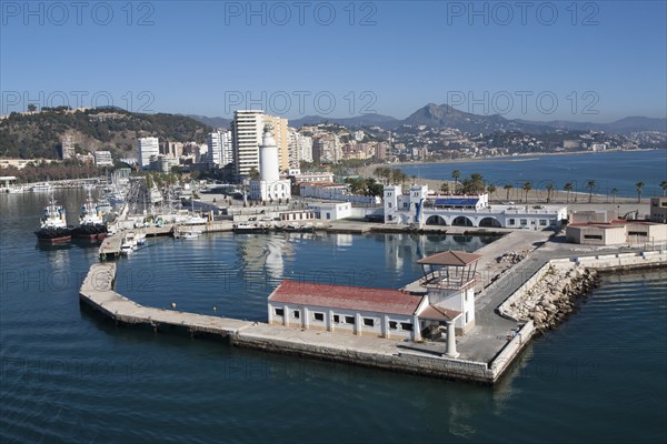 Beach front apartment buildings Malaga, Spain, Europe