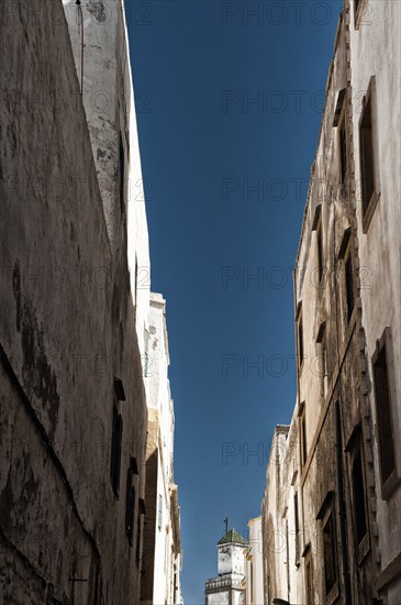 Alley with house walls, old town, city centre, shadow, city trip, city trip, house, building in Essouaira