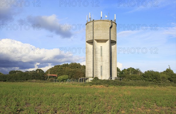 Anglian Water Tower water storage and supply, Hollesley, Suffolk, England, UK