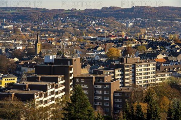 View over Wuppertal-Oberbarmen, eastern district of Wuppertal, North Rhine-Westphalia, Germany, Europe
