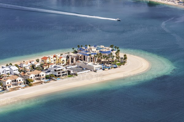 Luxury villas for sale on The Palm Jumeirah man-made island with beach in Dubai, United Arab Emirates, Asia