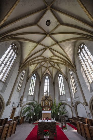 Interior of the Domonikaner church Zum heiligen Grab, consecrated in 1400, Heiliggrabstraße 24, Bamberg, Upper Franconia, Bavaria, Germanybd