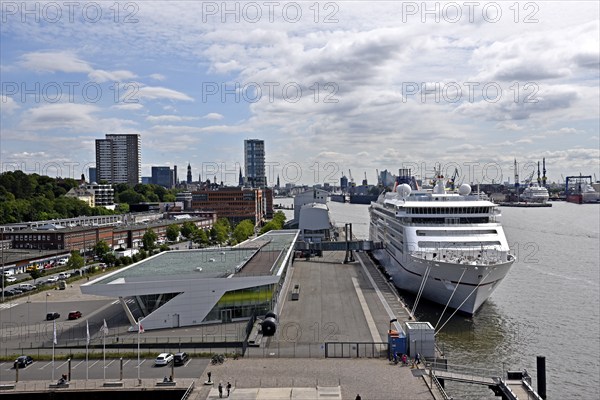Europe, Germany, Hanseatic City of Hamburg, Elbe, harbour, passenger ship Europa 2 at the jetty, Terminal Altona, Europe