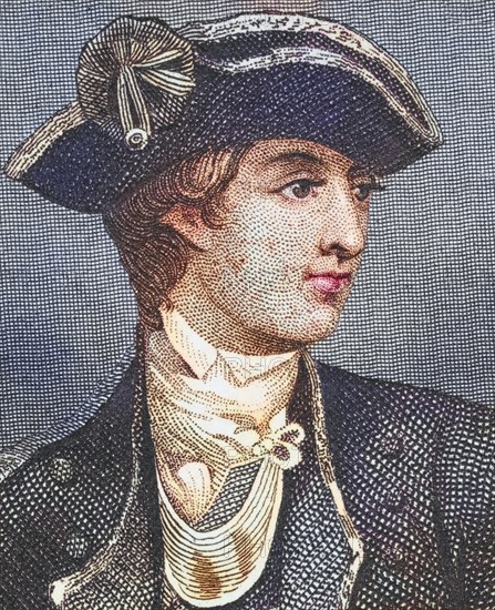 David Wooster, 1710, 1777, American General in the American Revolutionary War, Illustration from Gallery of Historical Portraits, published around 1880, Historical, digitally restored reproduction from a 19th century original, Record date not stated