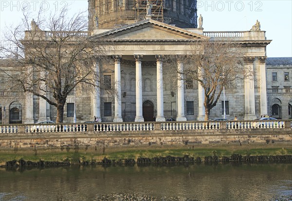 Classical frontage of Four Courts building, Inns Quay, Dublin, Ireland, Republic of Ireland completed 1802, Europe