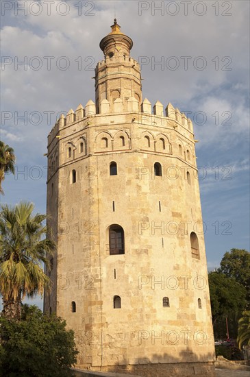 Torre del Orre built 1220 by the Almohads, moorish tower where gold was stored, Seville, Spain, Europe