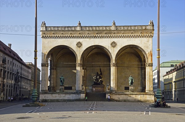 Europe, Germany, Bavaria, Munich, Odeonsplatz, Feldherrnhalle, built in 1841, Hamburg, Hamburg, Federal Republic of Germany, Europe