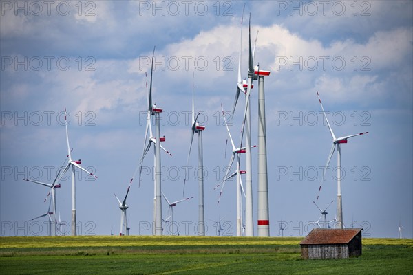 Wind farm near Marsberg, Nordex wind turbines, Hochsauerlandkreis, North Rhine-Westphalia, Germany, Europe
