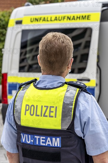 North Rhine-Westphalia police, accident investigation by specialised accident teams, traffic accident teams, Cologne police, North Rhine-Westphalia, Germany, Europe