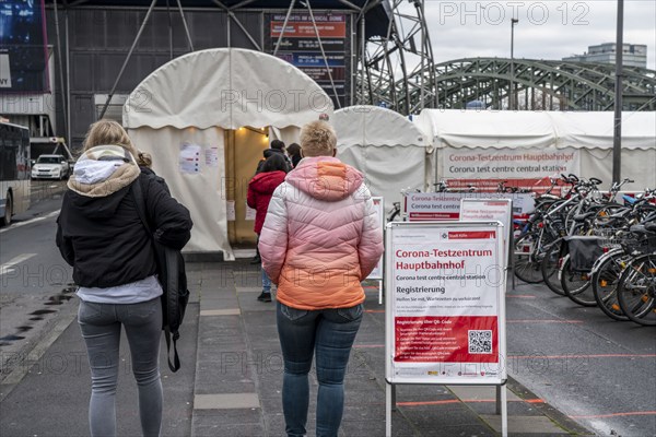 Corona test centre of the city of Cologne, at the main railway station in Cologne, North Rhine-Westphalia, Germany, Europe