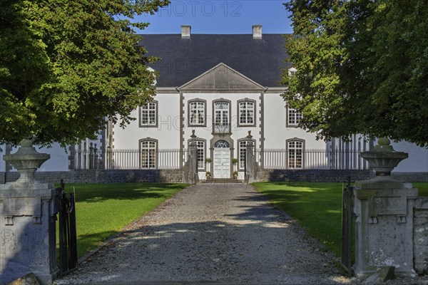 Château de Deulin, Château de Harlez, 18th century castle near Hotton, province of Luxembourg, Belgian Ardennes, Wallonia, Belgium, Europe