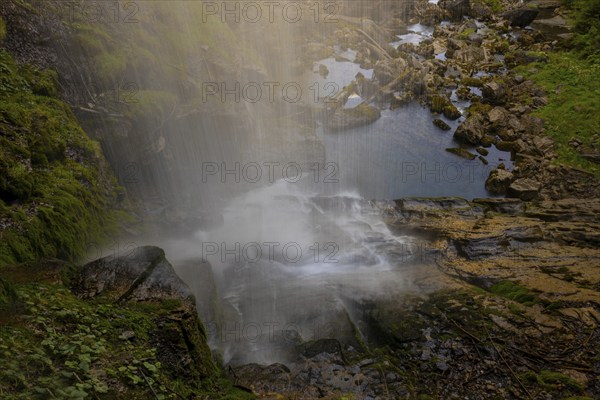 The Giessbach Waterfall on the Mountain Side in Long Exposure in Brienz, Bernese Oberland, Bern Canton, Switzerland, Europe